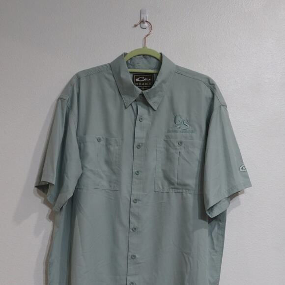 Drake Clothing Company Green Short Sleeve Button Down Sz M - Picture 2 of 13